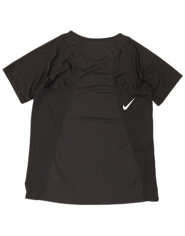 Nike Damen Dri Fit T-Shirt Top UK 10 Small Schwarz Polyester