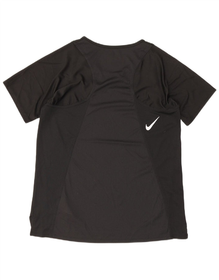 Nike Damen Dri Fit T-Shirt Top UK 10 Small Schwarz Polyester