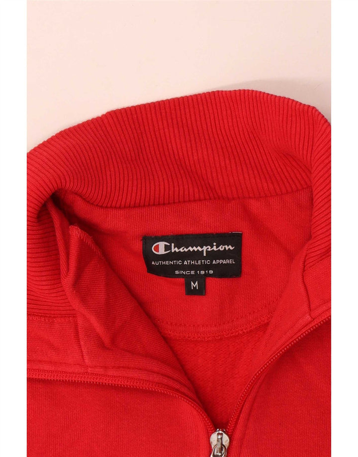 Champion Herren-Sweatshirt mit Reißverschluss am Hals, mittelrote Baumwolle