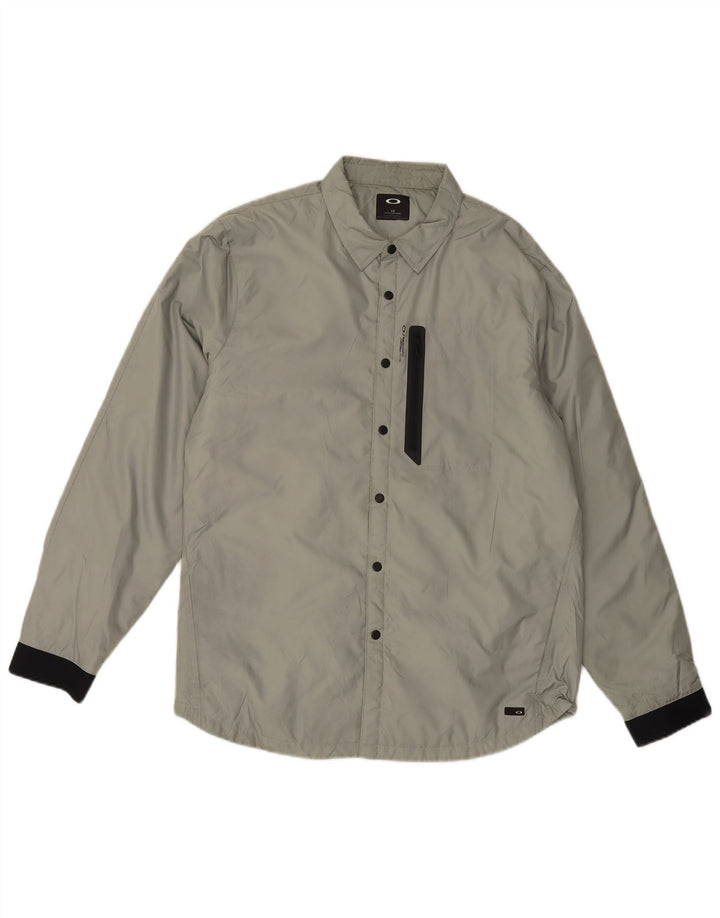Oakley Herren Slim Fit Bomberjacke UK 40 Large Grau Polyester