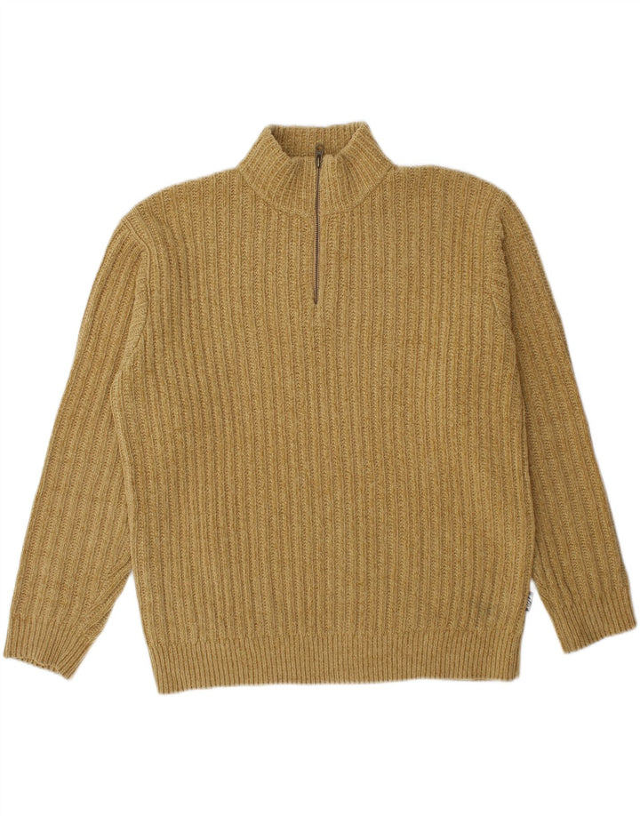 RIFLE Mens Heritage Zip Neck Jumper Sweater Medium Beige Acrylic Vintage Rifle and Second-Hand Rifle from Messina Hembry 