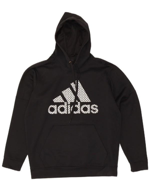 Adidas Herren Climawarm Graphic Hoodie Pullover Large Schwarz Polyester