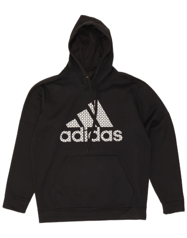 Adidas Herren Climawarm Graphic Hoodie Pullover Large Schwarz Polyester