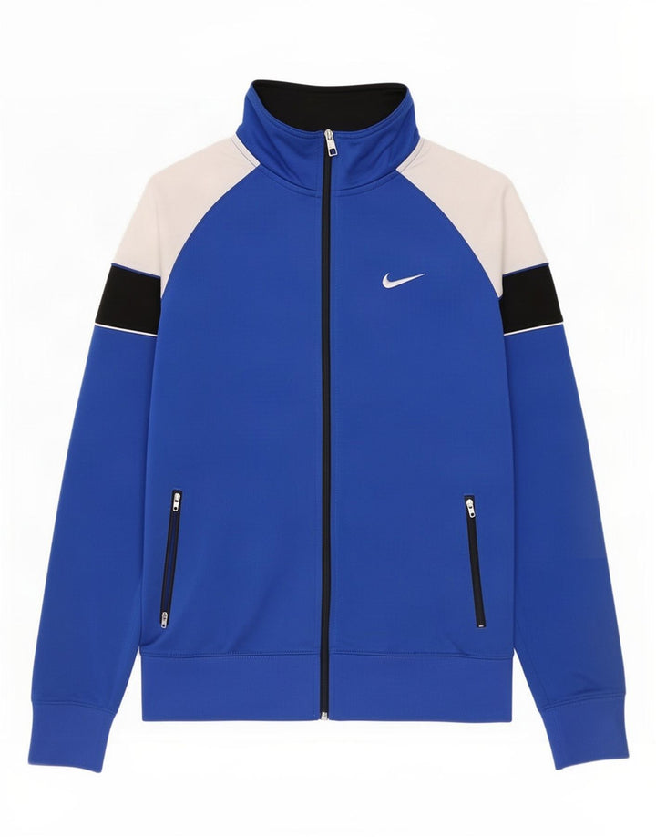 Nike Herren-Trainingsanzugoberjacke aus mittelblauem Colourblock-Polyester