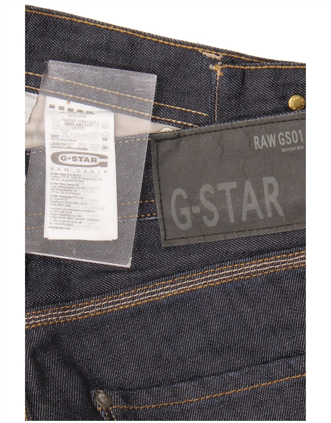 G-STAR Herren Straight Jeans W30 L30 Marineblau Baumwolle