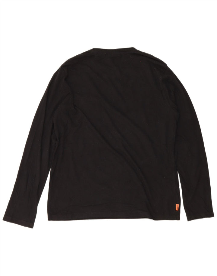 Superdry Herren Top Langarm 2XL Schwarz Baumwolle