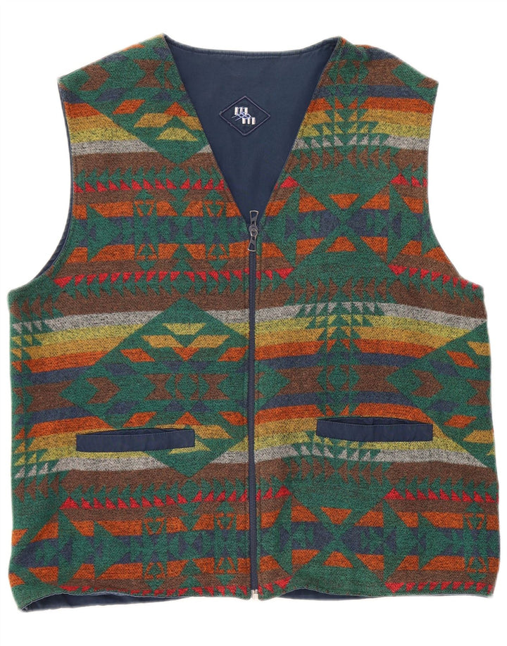 Vintage Herren Wendeweste, groß, mehrfarbig, Fair Isle