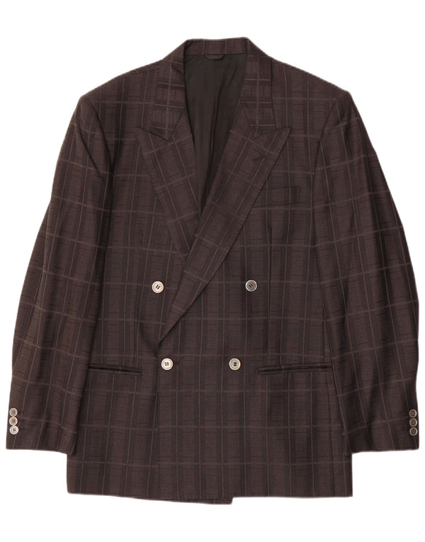 POLICARPO Herren-Blazer mit normaler Passform, Größe 48, mittelschwarz kariert