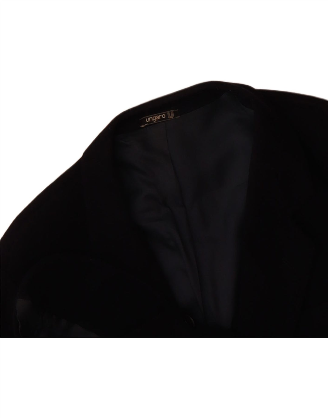 UNGARO Mens 2 Button Blazer Jacket UK 38 Medium Navy Blue Vintage Ungaro and Second-Hand Ungaro from Messina Hembry 