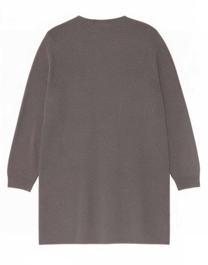 Marks & Spencer Damen Longline Open Cardigan Pullover UK 12 Mittelgrau