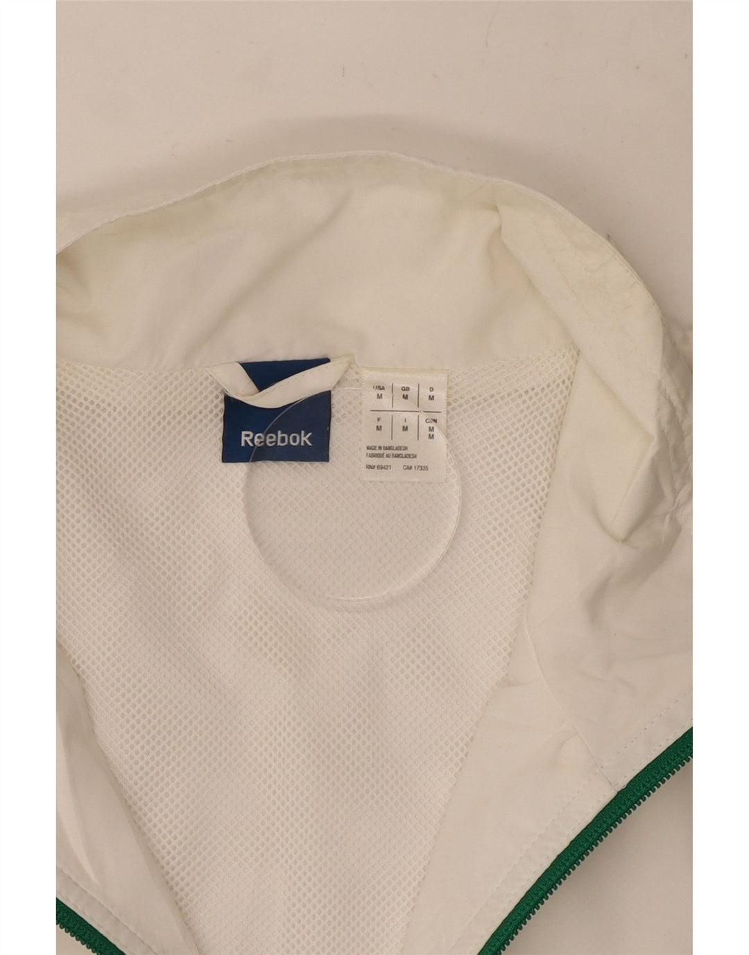 Reebok Damen-Trainingsanzug-Oberteiljacke UK 14 Mittelweißes Polyester