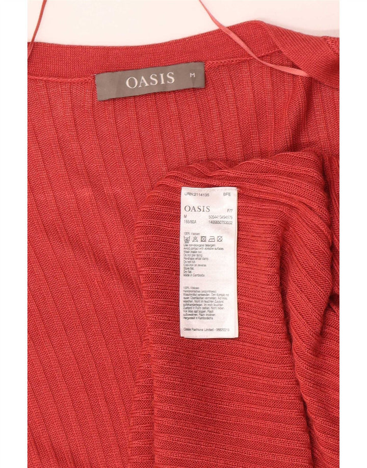 Oasis Damen Longline Open Cardigan Pullover UK 12 Mittelrote Viskose