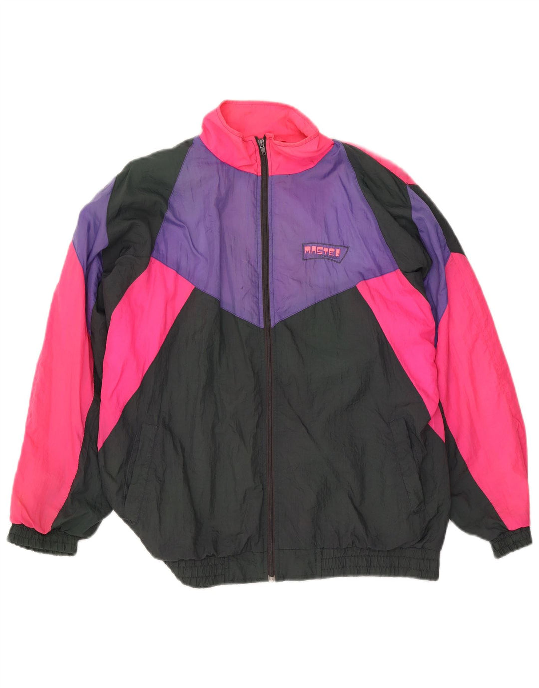 Master Herren-Trainingsanzugoberteil, mittelgroß, mehrfarbig, Colourblock-Polyamid