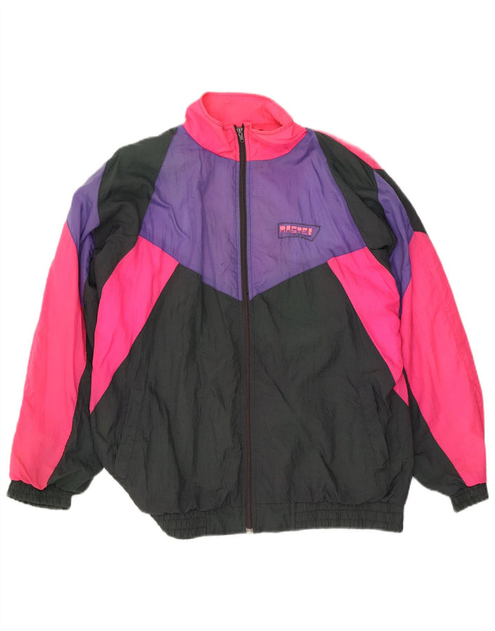 Master Herren-Trainingsanzugoberteil, mittelgroß, mehrfarbig, Colourblock-Polyamid