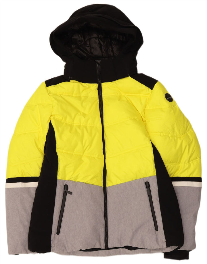 Icepeak wattierte Herrenjacke mit Kapuze, UK 38, Mittelgelb, Farbblock