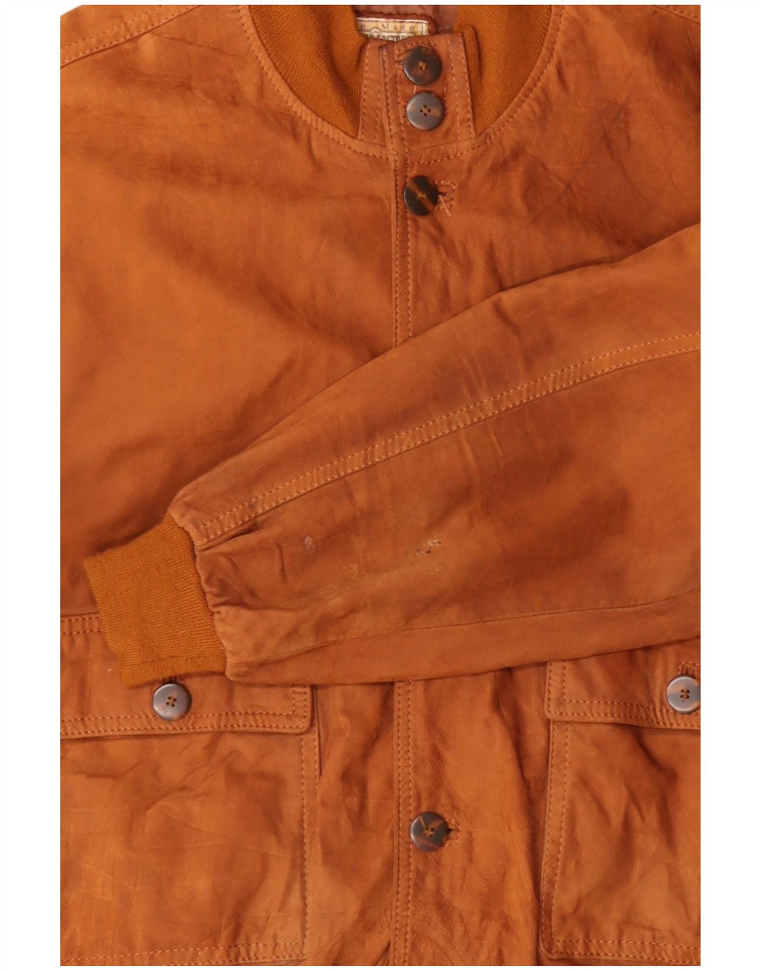 Vintage Herren Wildleder Bomberjacke IT 54 2XL Braunes Leder