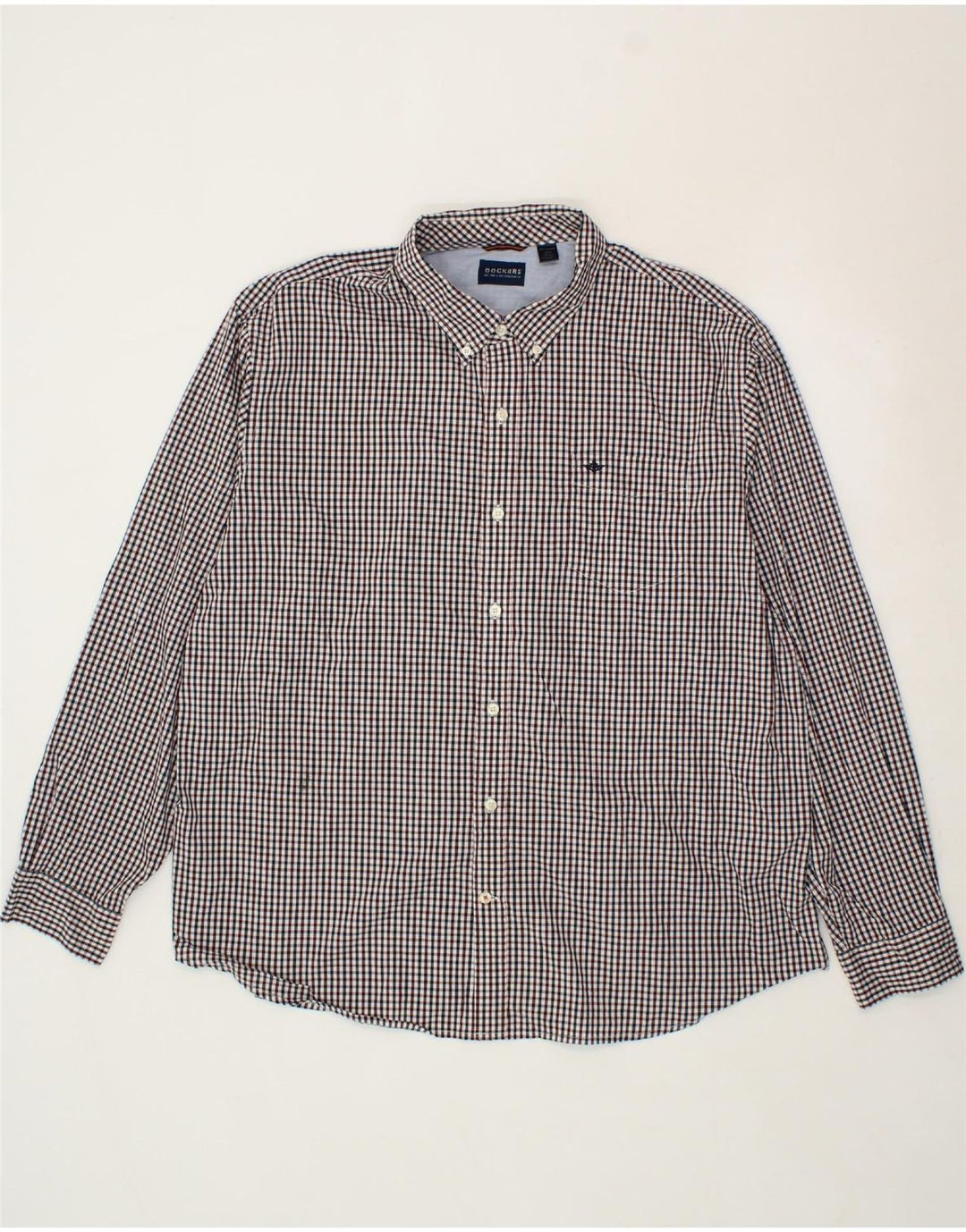 DOCKERS Mens Shirt 2XL Multicoloured Gingham Cotton Vintage Dockers and Second-Hand Dockers from Messina Hembry 