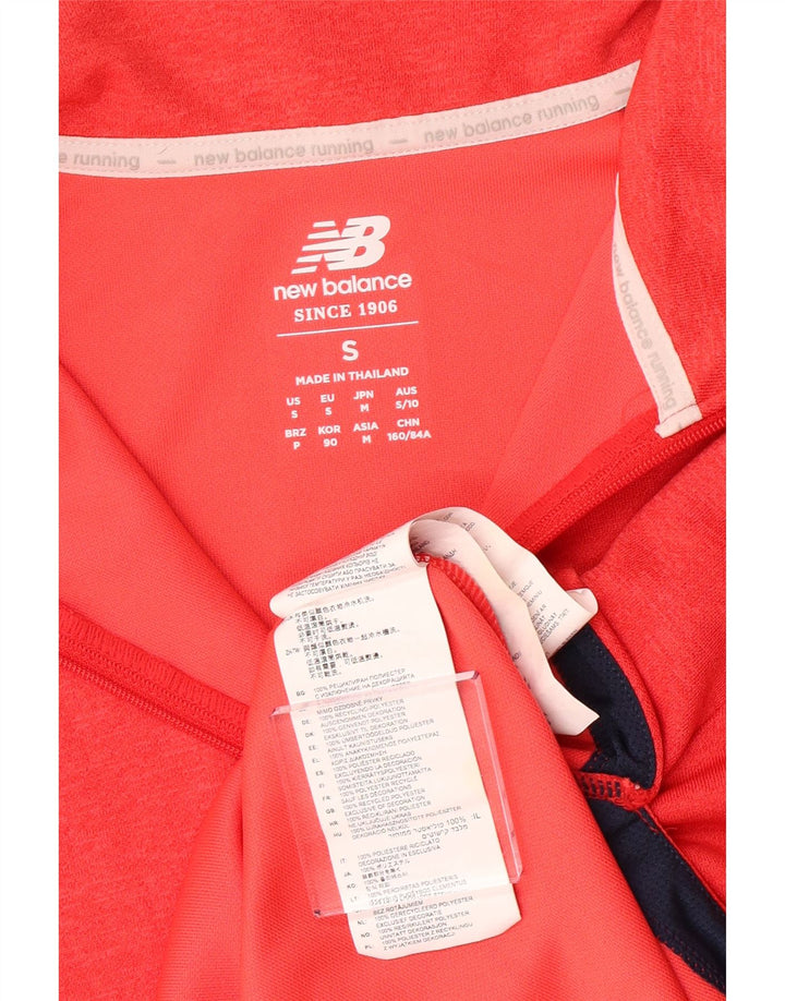 NEW BALANCE Damen Grafik-Pullover-Trainingsanzug-Oberteil UK 10 Small Orange