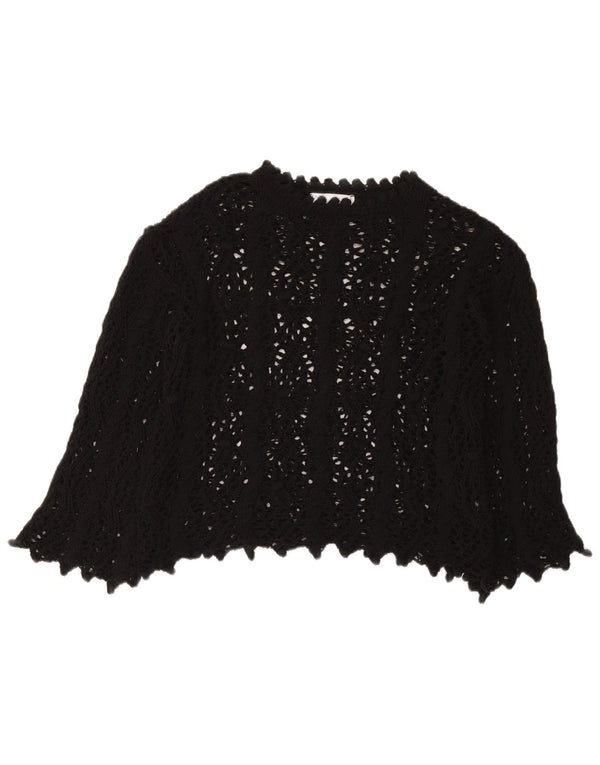 Zara Damen Häkelbluse Top UK 10 Small Schwarz