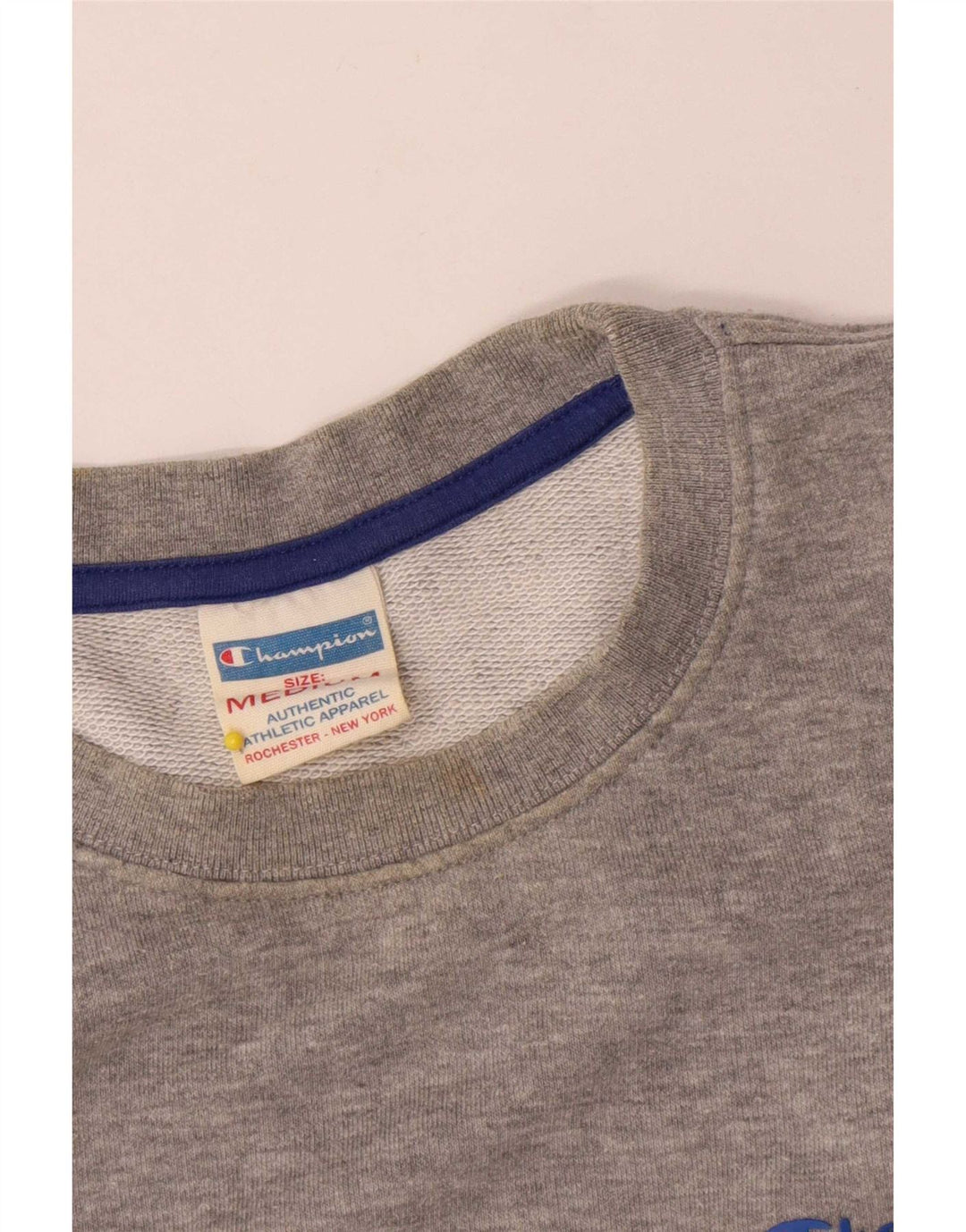 Champion Herren-Sweatshirt-Pullover aus mittelgrau gefleckter Baumwolle