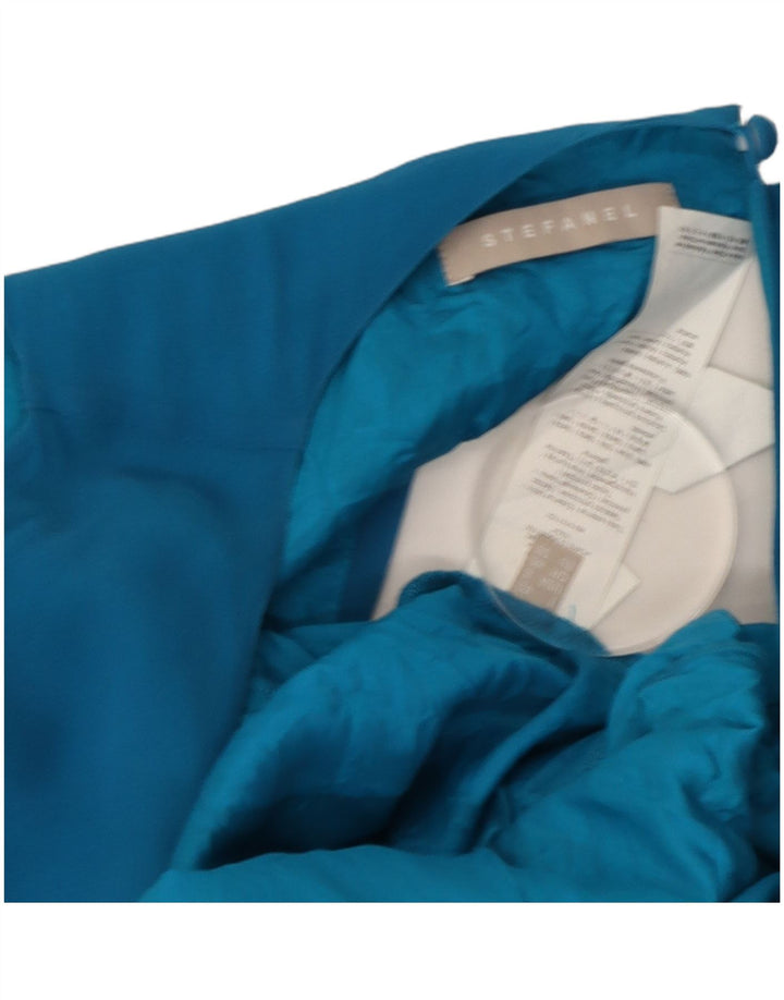 Stefanel Damen Übergroßes schulterfreies A-Linien-Kleid US 8 Mittelblau