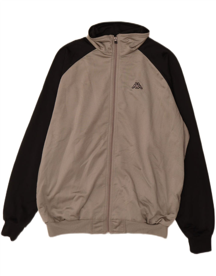 Kappa Herren-Trainingsanzug-Top-Jacke, groß, Grau, Farbblock