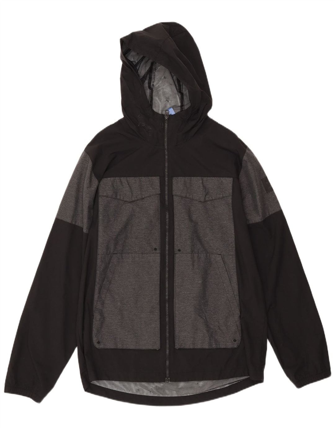 ADIDAS Herren-Regenjacke mit Kapuze, UK 38, Mittelschwarz, Colourblock-Polyester