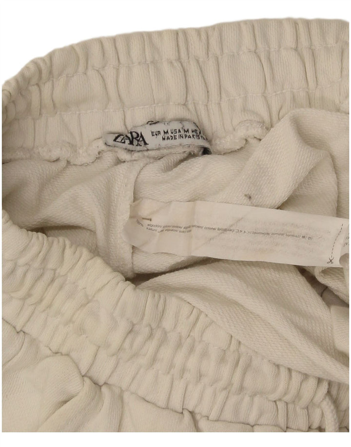 Zara Damen-Sportshorts, Größe S, weiße Baumwolle