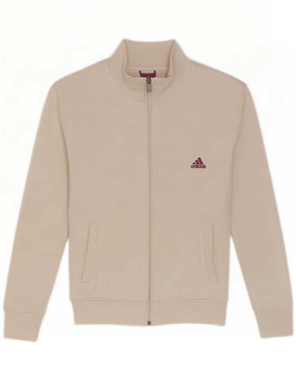 Adidas Damen Trainingsanzug Top Jacke UK 14 Medium Weiß