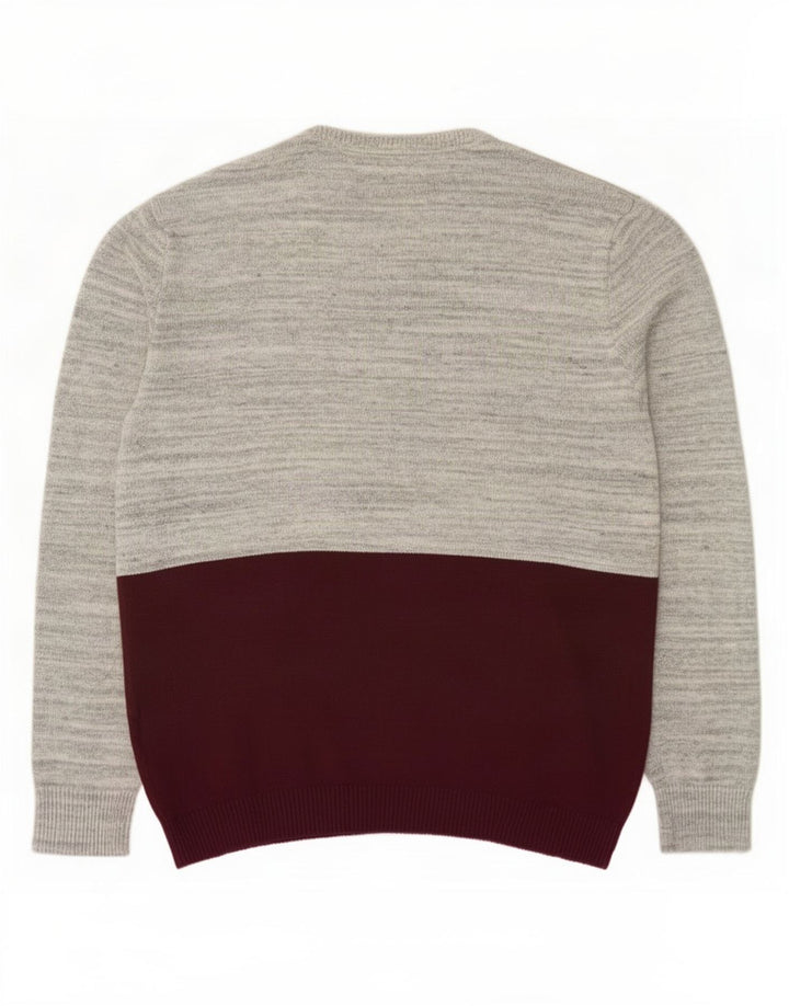 DC Herren-Pullover mit Rundhalsausschnitt, groß, blaue Farbblock-Baumwolle