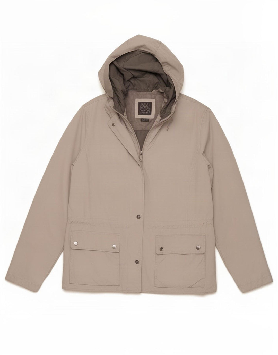Geox Damen Respira Hooded Utility Jacke UK 18 XL Grau Polyester