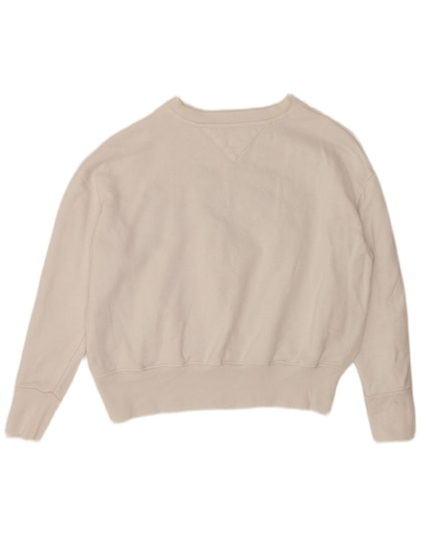 Tommy Hilfiger Womens Graphic Loose Fit Sweatshirt Pullover UK 10 Small Weiß