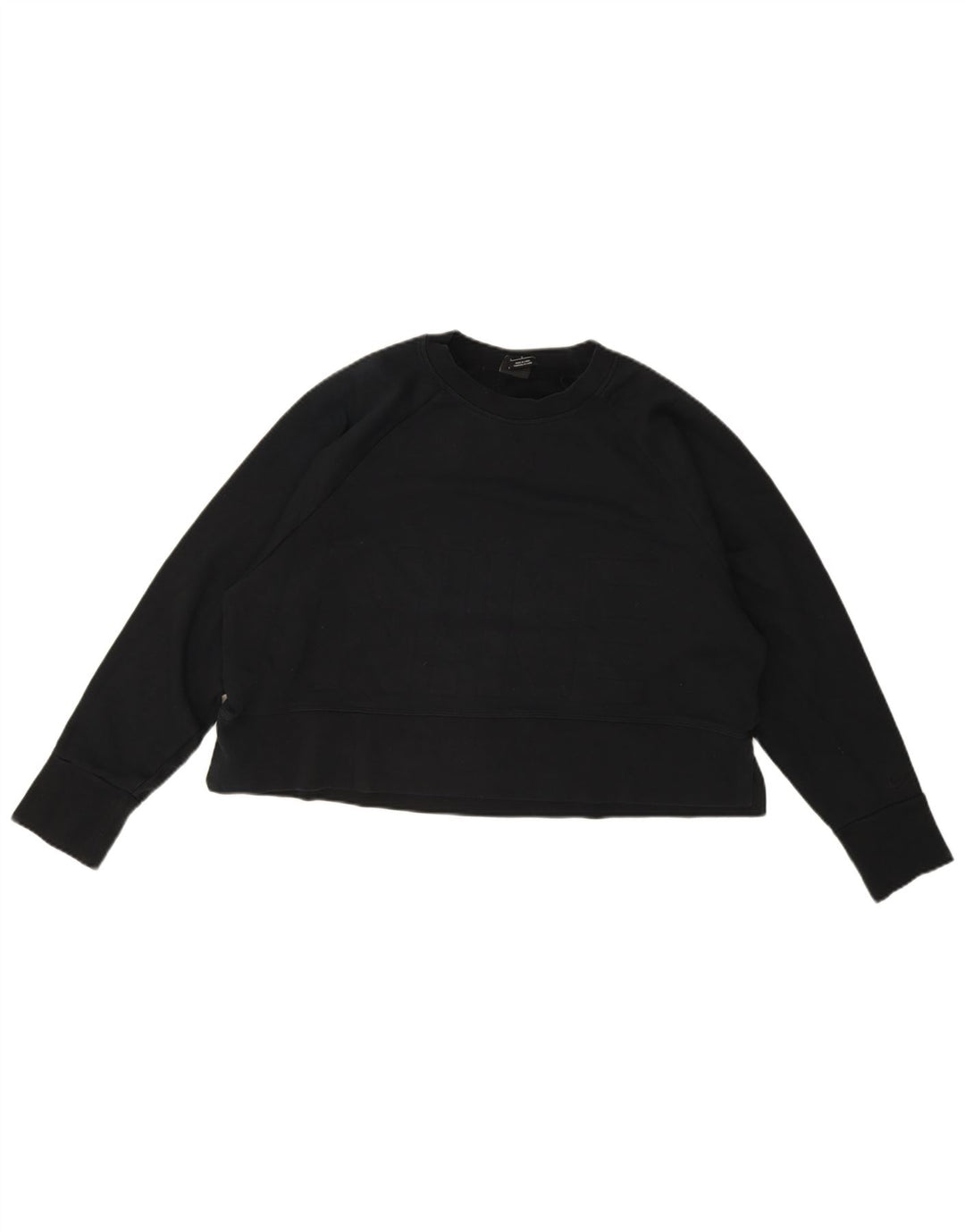 Nike Damen Dri Fit Crop Oversized Sweatshirt Pullover UK 16 Large Schwarz