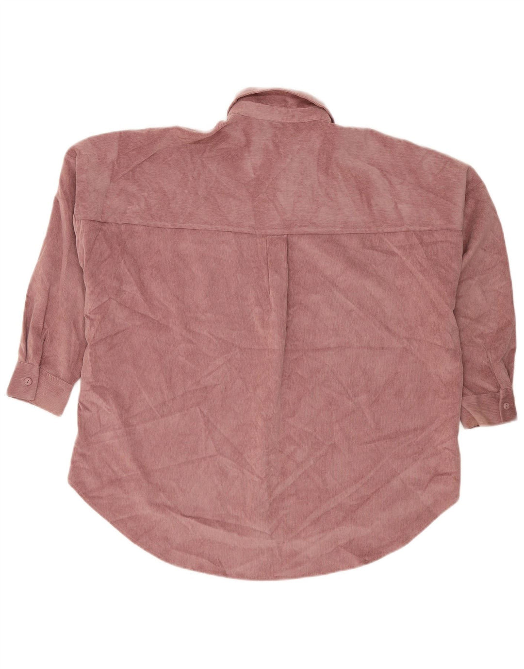 Zara Damen Übergroßes Cordhemd UK 10 Small Pink Polyester