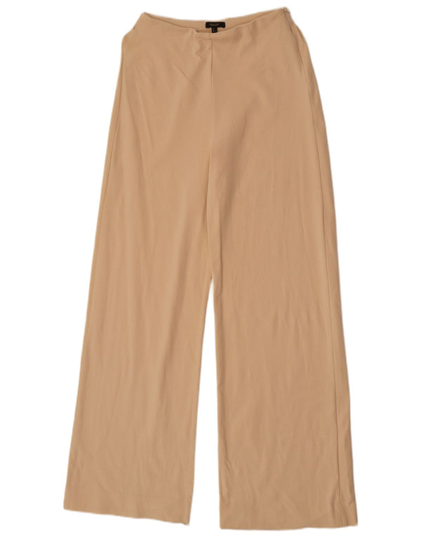 Massimo Dutti Damen-Freizeithose mit weitem Bein, Größe S, W26, L32, Beige, Polyamid