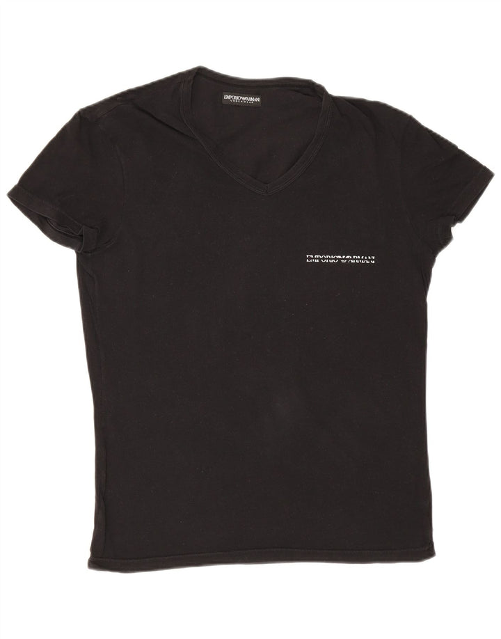 Emporio Armani Herren T-Shirt Top Medium Schwarz Baumwolle