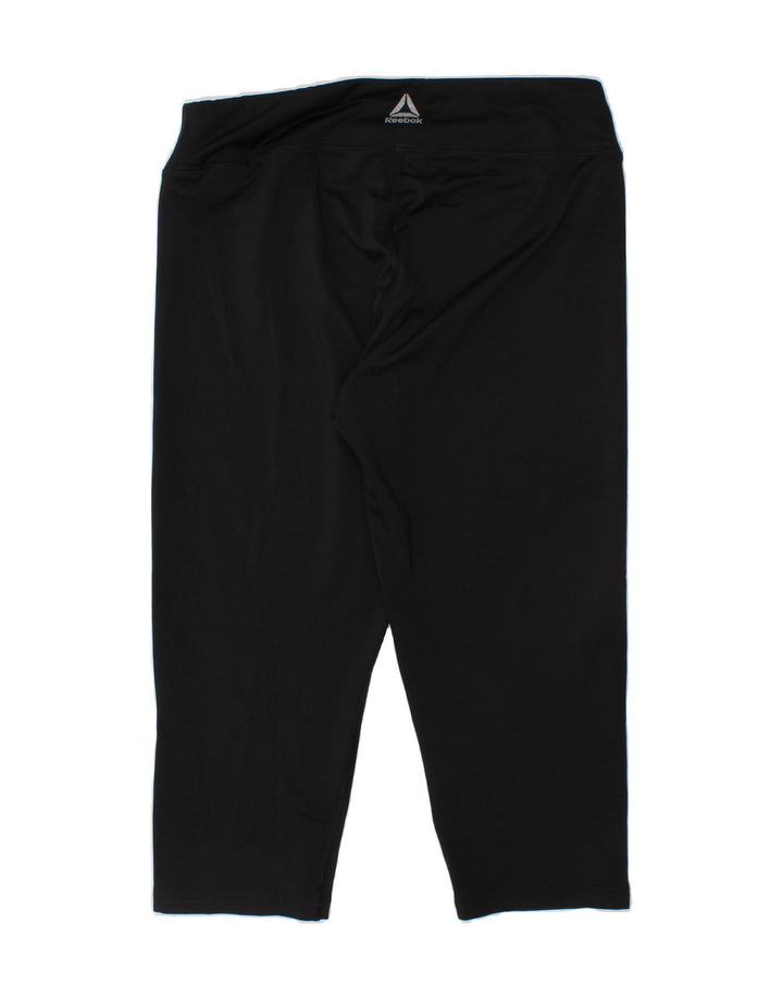 REEBOK Girls Capri Leggings 12-13 Years Large  Black Polyester Vintage Reebok and Second-Hand Reebok from Messina Hembry 