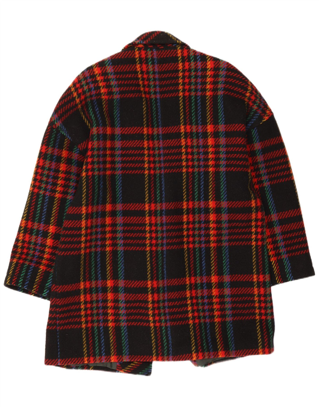 Vintage Damen 1-Knopf-Blazerjacke IT 46 Großer mehrfarbiger Karo