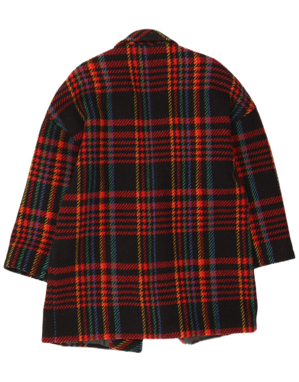 Vintage Damen 1-Knopf-Blazerjacke IT 46 Großer mehrfarbiger Karo
