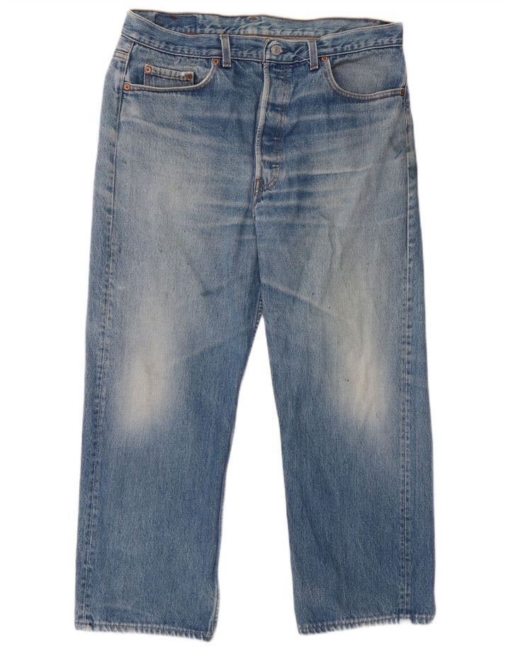 LEVI'S Mens 501 Straight Jeans W38 L26 Blue Cotton