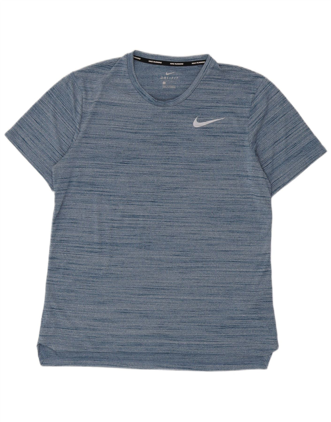 Nike Herren Dri Fit T-Shirt-Oberteil, großes, blau meliertes Polyester