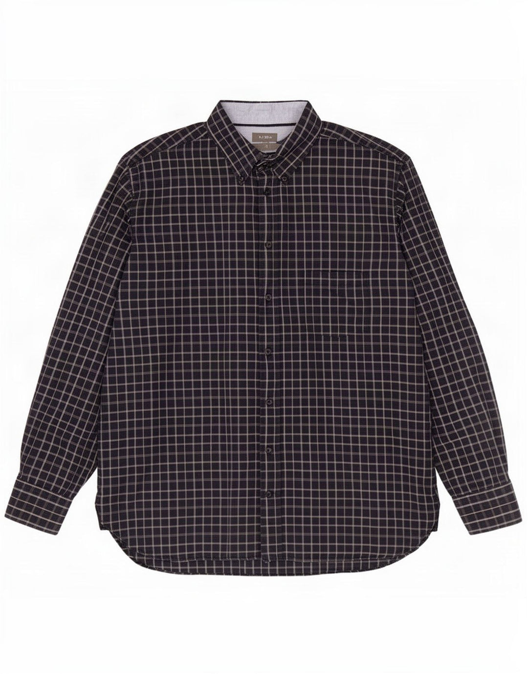 J. Crew Herrenhemd 2XL, Marineblau, Gingham-Baumwolle