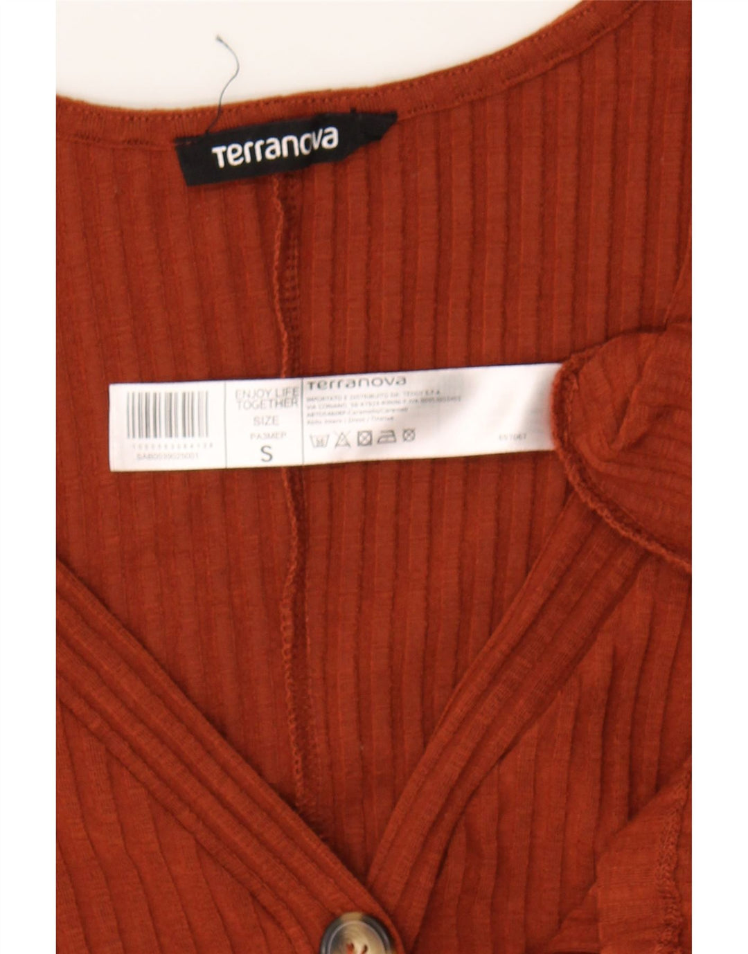 TERRANOVA Womens 3/4 Sleeve Jumper Dress UK 10 Small Brown Polyester Vintage Terranova and Second-Hand Terranova from Messina Hembry 