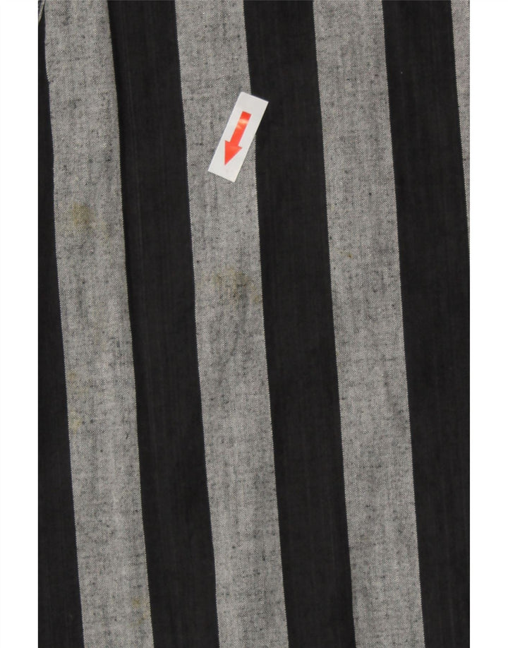 Vintage Damen Ärmelloser Overall UK 14 Medium Schwarz gestreift