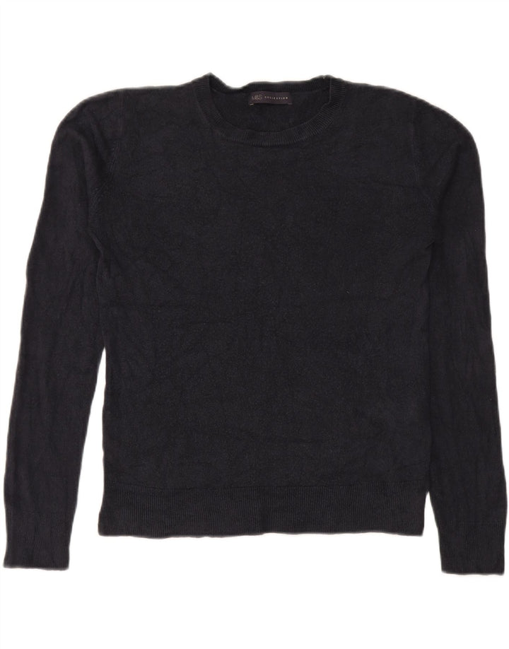 Marks & Spencer Damen-Pullover mit Rundhalsausschnitt, Gr. 12, mittleres Marineblau