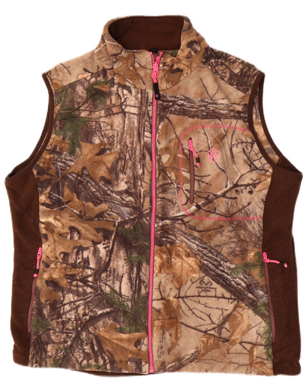 GAME WINNER Damen-Fleeceweste UK 20 2XL Braunes Camouflage-Polyester