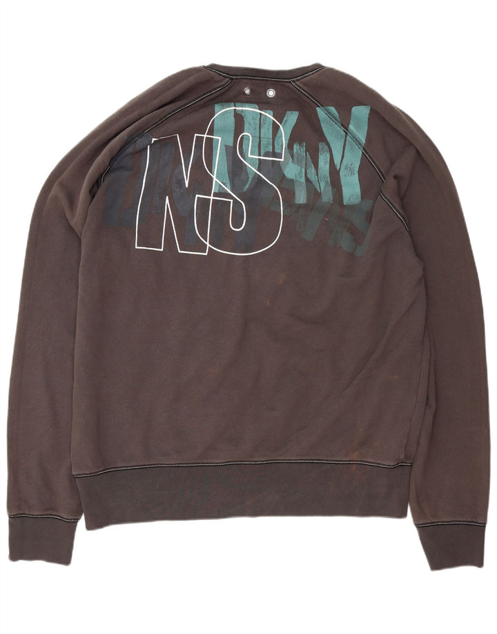 Dkny Herren Grafik-Sweatshirt-Pullover XL aus grauer Baumwolle