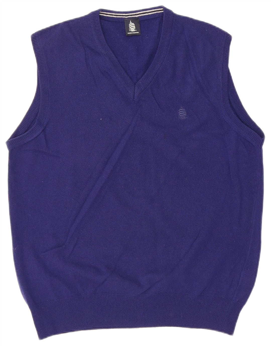 Marina Yachting Herren-Weste, Tanktop, groß, blaue Schurwolle