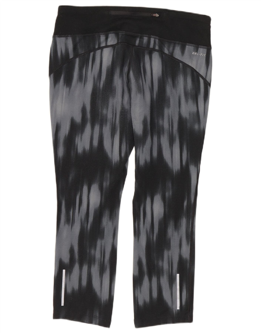 Nike Damen Dri Fit Capri Leggings UK 12 Mittelblaues Batik-Polyester