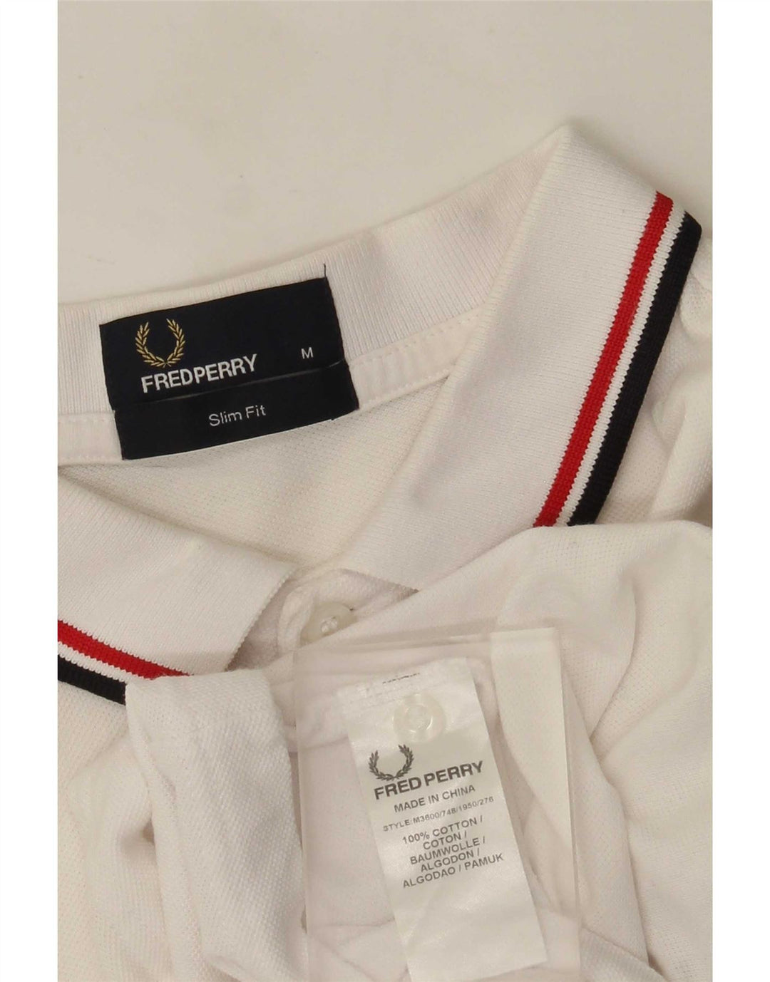 Fred Perry Herren Slim Fit Poloshirt Mittelweiße Baumwolle